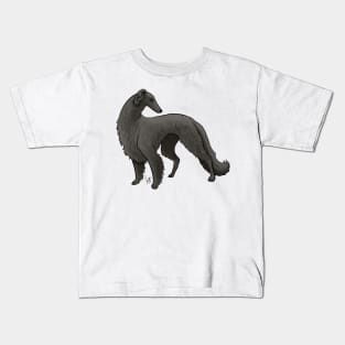 Dog - Borzoi - Black Kids T-Shirt